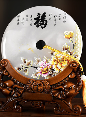玉石平安扣吉象摆件乔迁礼物家居客厅玄关酒柜电视柜摆设工艺品