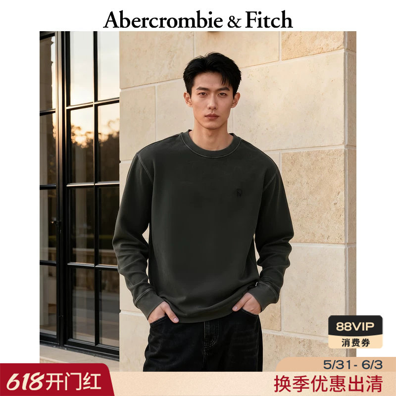 AF经典小麋鹿图案美式棉质套头长袖T恤25秋冬男装124-5565