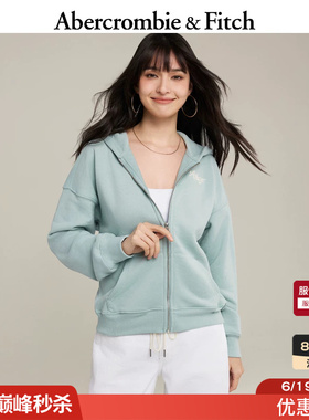 AF红色多色LOGO毛圈布连帽开衫卫衣外套26春夏女装152-6234