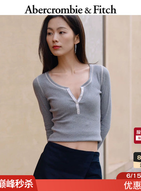 【经典复刻】AF美式复古亨利领长袖内搭打底T恤26春女装139-6641