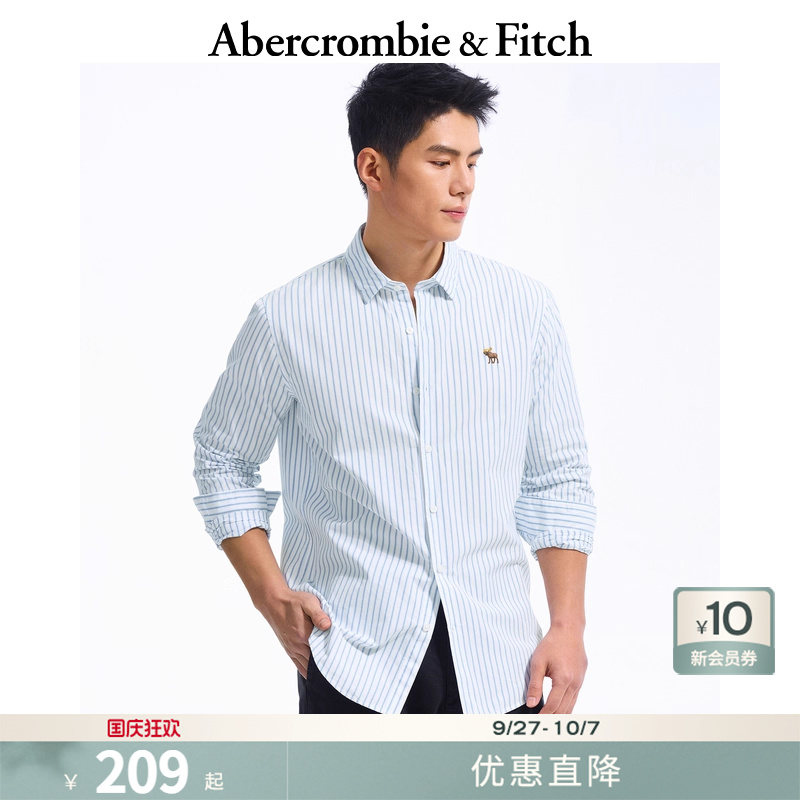 AF经典小麋鹿图案男装25春夏美式棉质府绸长袖衬衫125-5254