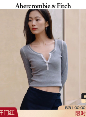 【经典复刻】AF美式复古亨利领长袖内搭打底T恤26春女装139-6641