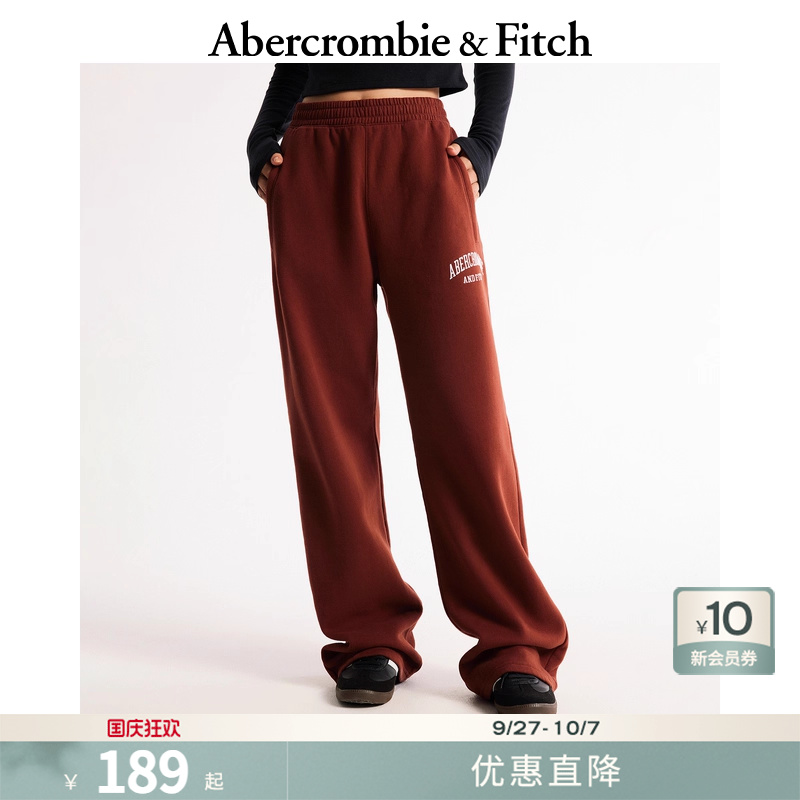 AF女装百搭抓绒直筒运动长裤