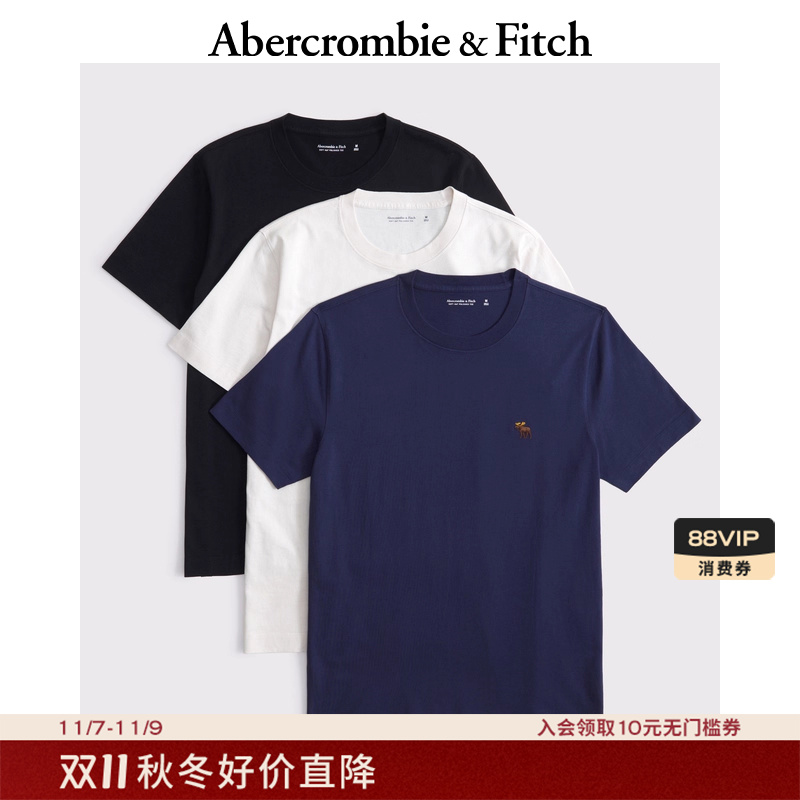 AF经典小麋鹿图案男装25秋季3件组合装重磅圆领短袖T恤124-5044