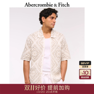 25夏季 T恤120 新款 复古海滩度假风复古镂空短袖 5089 美式 AF男装