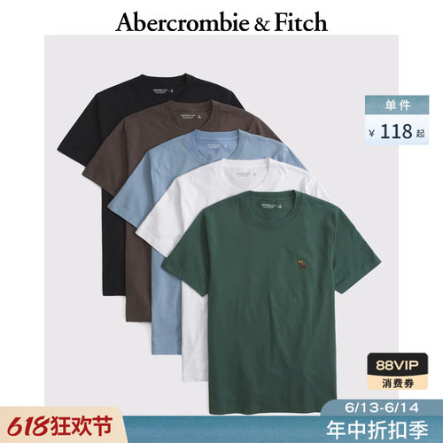 AF经典小麋鹿图案美式纯棉5件组合套装短袖T恤26春夏男装124-6029