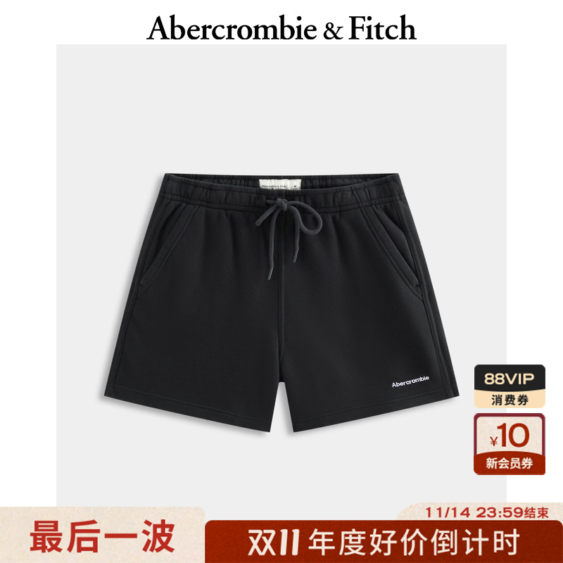 AF男装25秋季新款美式宽松抓绒LOGO松紧腰运动卫裤短裤176-5150