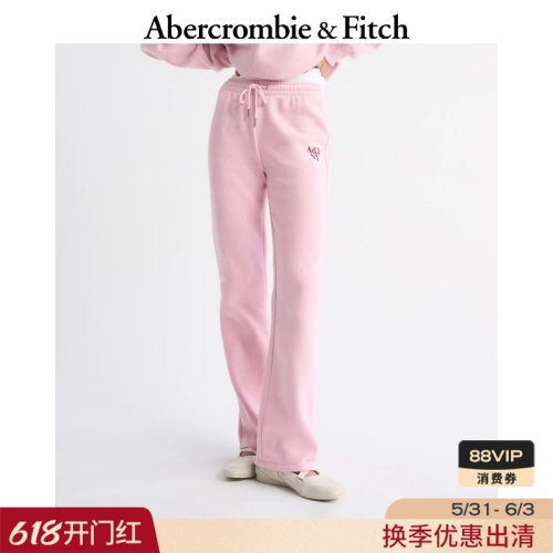 AF美式经典LOGO抓绒松紧腰微喇运动卫裤长裤25秋冬女装147-5167