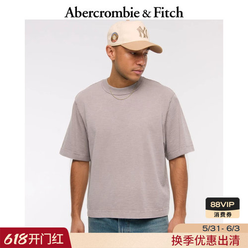 AF美式复古经典舒适百搭纯色短袖T恤上衣25夏季男装124-5140