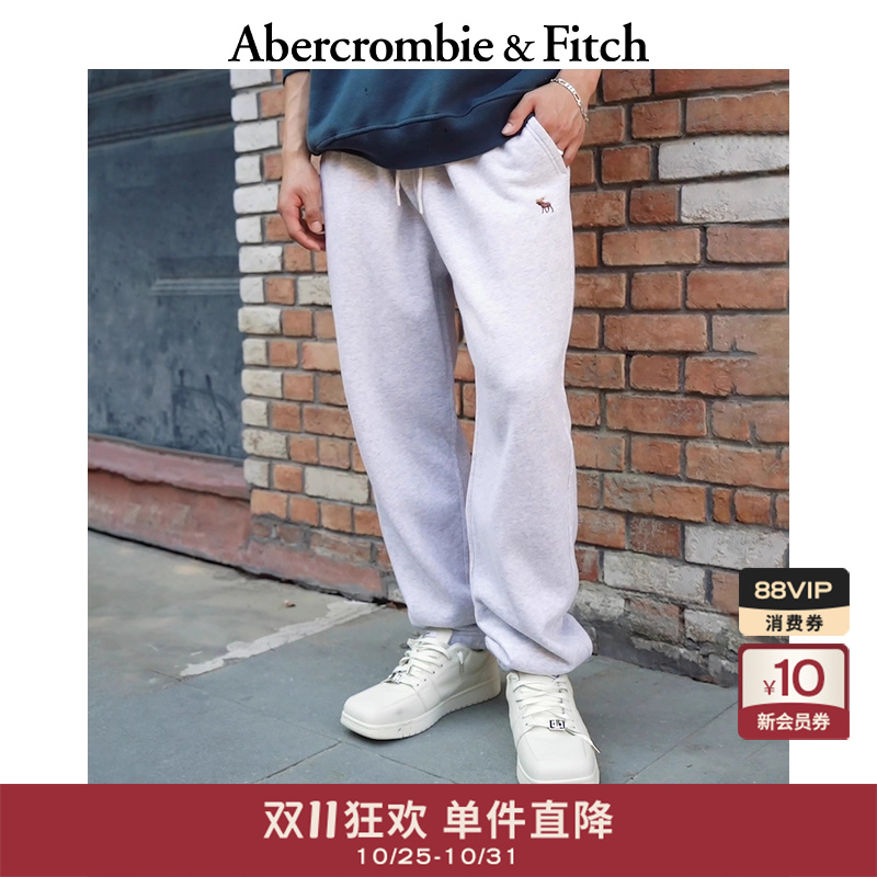 AF经典小麋鹿图案男装25秋冬新款松紧腰抓绒运动卫裤134-5043