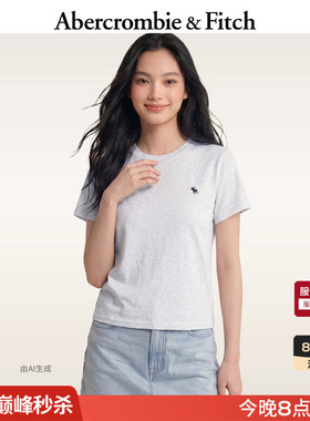 AF经典小麋鹿图案美式纯棉黑色多色短袖T恤26夏新款女装139-6554