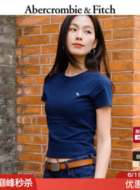 AF经典小麋鹿图案复古修身打底短袖T恤上衣26春夏女装139-6120