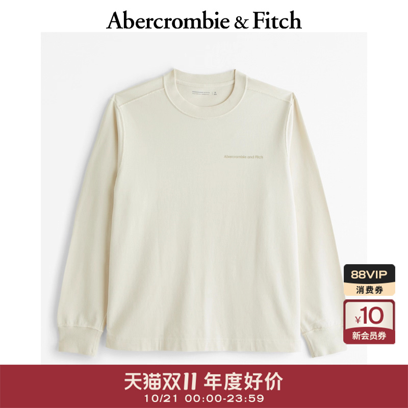 复古宽松字母印花长袖T恤
