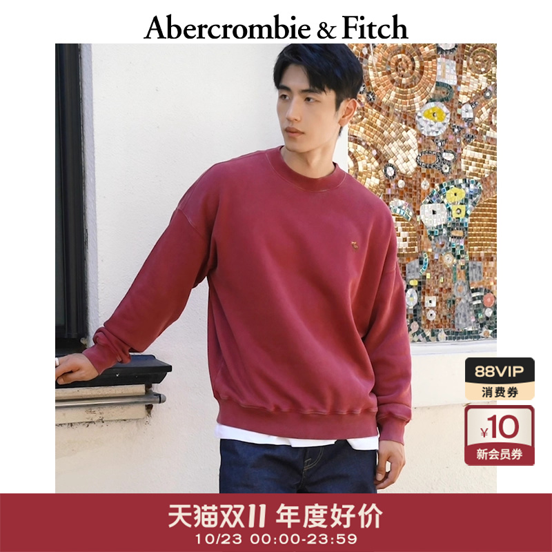 【抓绒卫衣】AF小麋鹿图案男装25秋冬新款经典圆领卫衣122-5535