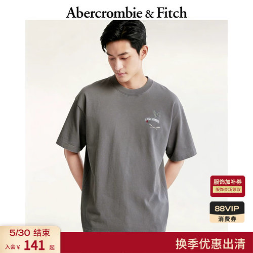 AF美式情侣重磅棉质LOGO创意图案短袖T恤上衣26春夏男装123-6047