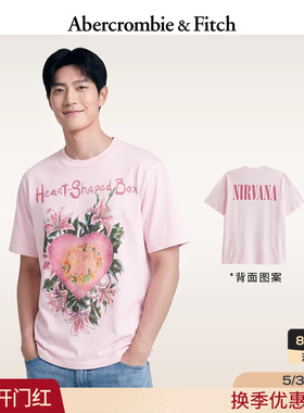 AF美式情侣棉质创意爱心涂鸦粉色短袖T恤26春夏男装女装123-6038