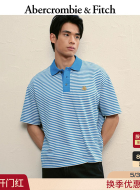 【重磅POLO】AF男装25夏季美式条纹棉质POLO衫短袖T恤124-5570