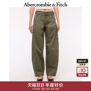25春秋款 156 美式 休闲裤 5544 复古宽松气质配腰带弯刀裤 AF女装