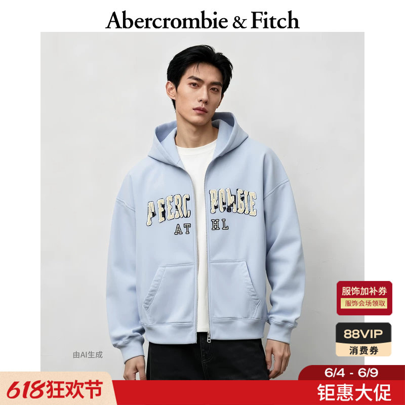 【经典复刻】AF美式重磅抓绒LOGO连帽卫衣外套26春男装122-6151