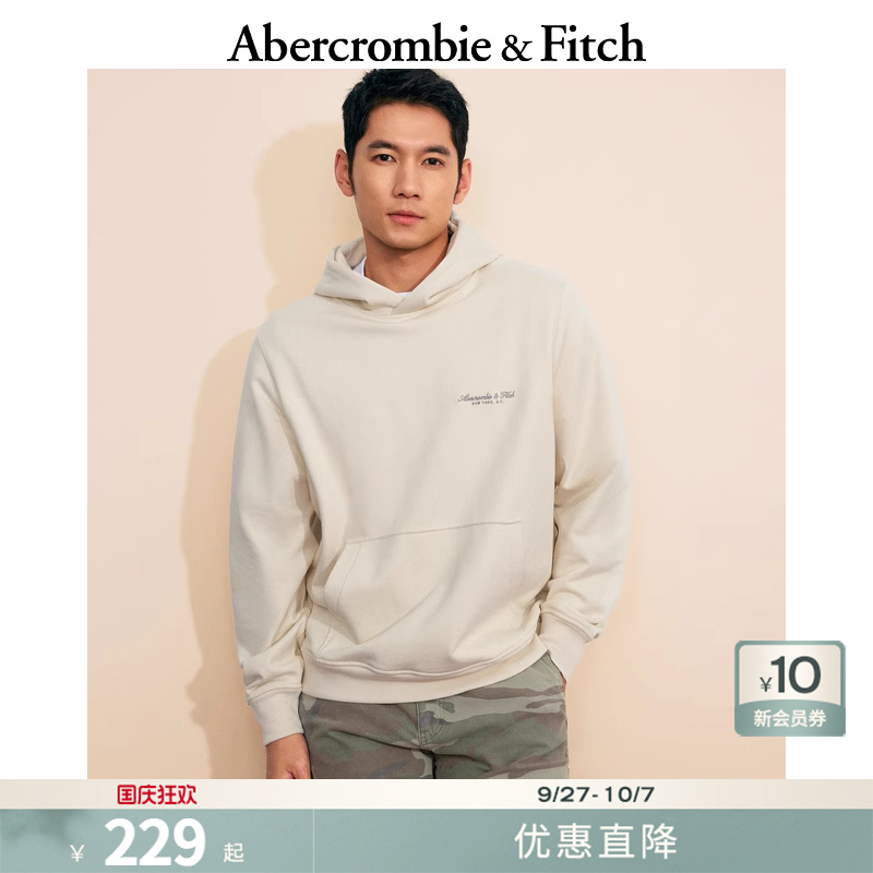 美式复古宽松连帽卫衣