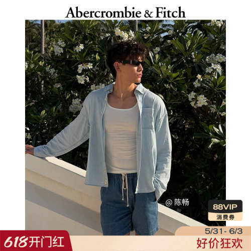 AF亚麻牛仔混纺牛仔五分裤短裤