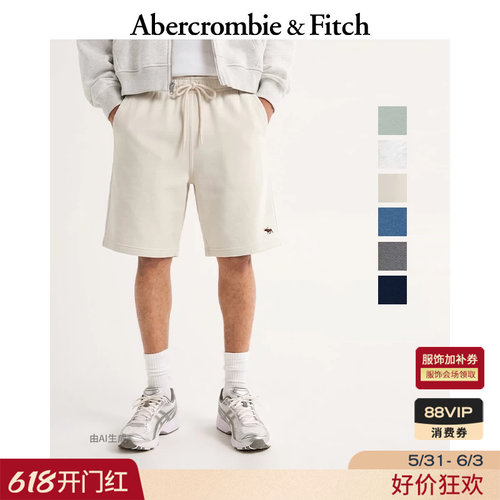 AF经典小麋鹿图案简约松紧腰毛圈布运动短裤26春夏男装128-6058