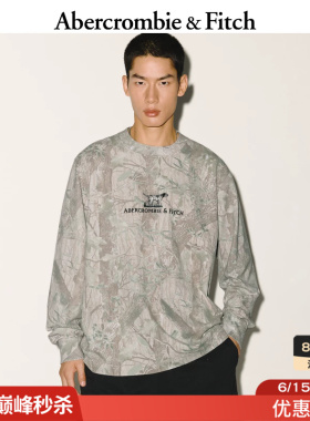 【棉质T恤】AF美式舒适创意图案LOGO打底长袖T恤25秋男装123-5260