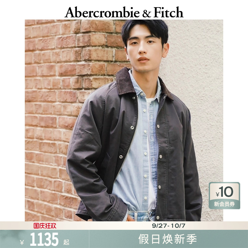 AF男装25秋冬新款美式宽松灯芯绒翻领巴恩风夹克外套132-5094