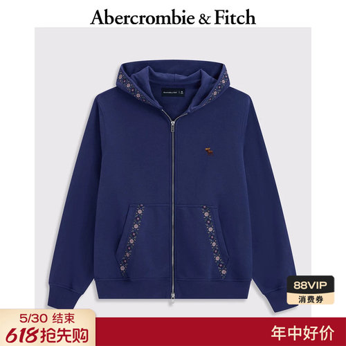 AF经典小麋鹿图案毛圈布连帽卫衣