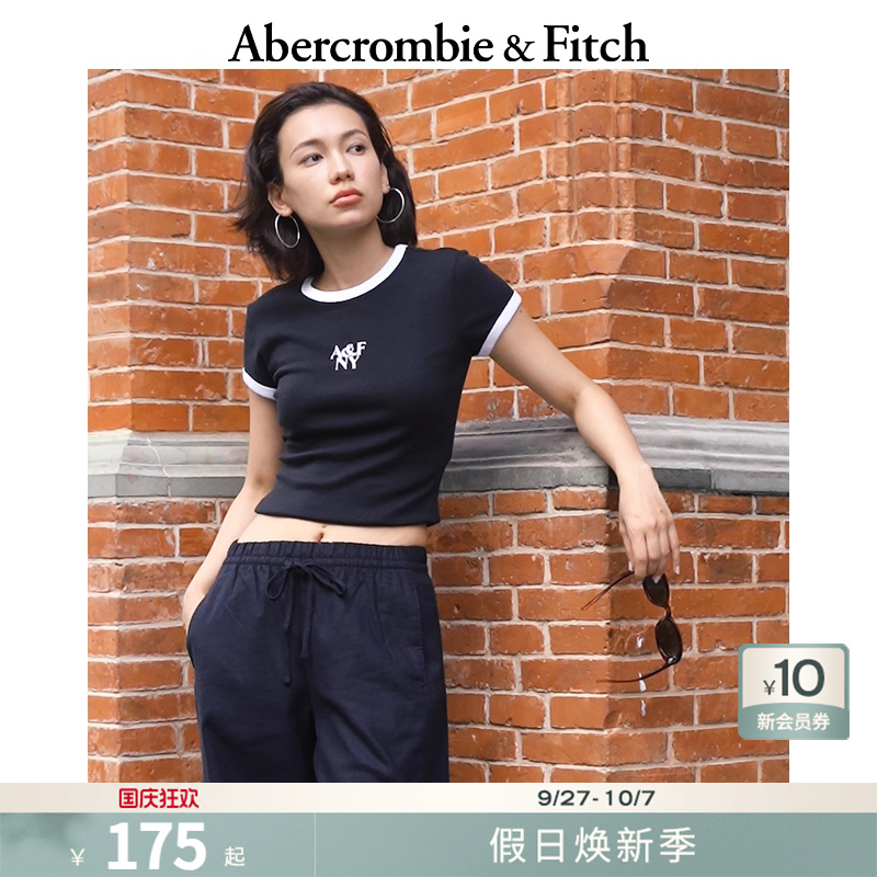 【LOGO撞色T】 AF女装25秋新款棉质印花圆领短袖T恤157-5366