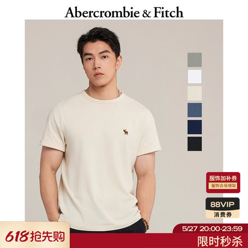 AF经典小麋鹿图案情侣柔软棉质短袖T恤上衣26春夏男装124-6014