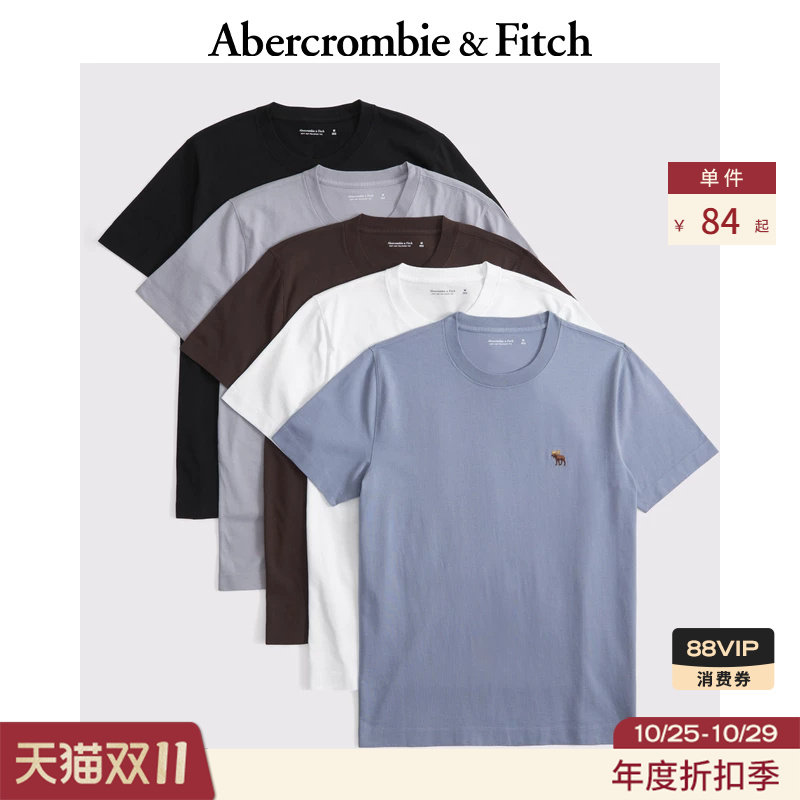 AF经典小麋鹿图案美式复古5件组合套装短袖T恤25年男装124-5045