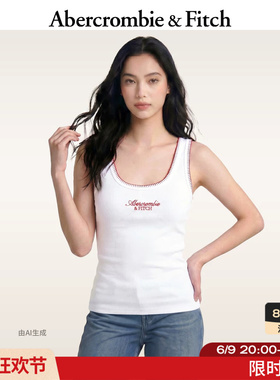 AF美式气质修身白色多色LOGO吊带背心上衣26夏女装157-6113