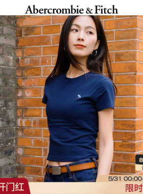 AF经典小麋鹿图案复古修身打底短袖T恤上衣26春夏女装139-6120