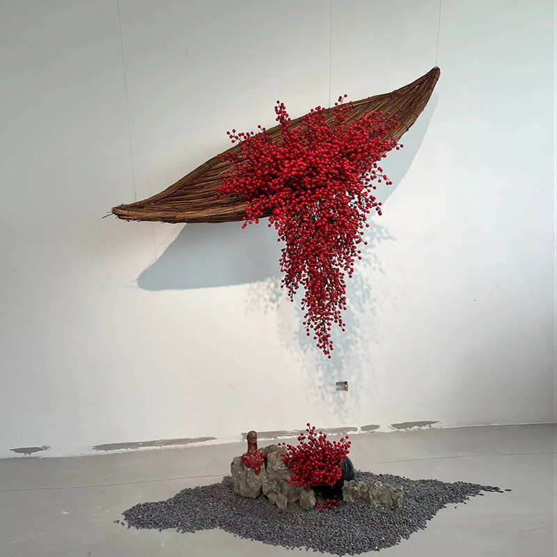 精品竹编船纯手工编织酒店展厅创意红豆船悬浮橱窗玄关悬挂造景,鲜花速递/花卉仿真/绿植园艺,仿真花,淘宝优惠券,粉丝福利购,淘宝优惠卷