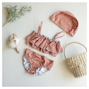 2025新款 儿童抗氯防晒衣 女童宝宝ins吊带分体泳衣公主风可爱泳装