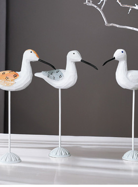 欧式创意地中海海洋风格海鸟摆件家居客厅电视柜装饰摆设拍摄道具