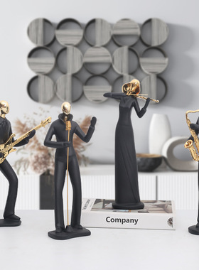 欧式创意乐队摆件艺术乐器音乐人物客厅玄关酒柜电视柜家居装饰品