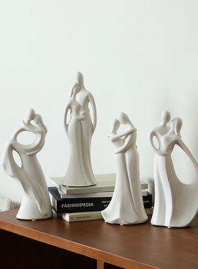 创意陶瓷情侣人物摆件 客厅酒柜家居饰品情人节新婚礼物工艺礼品