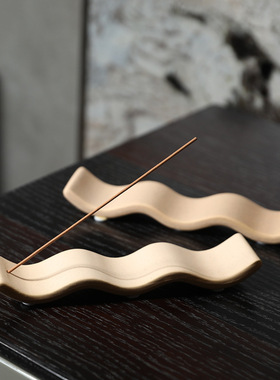 日式线香波浪香插底座香座家用摆件家居家用卧香炉檀香炉创意装饰