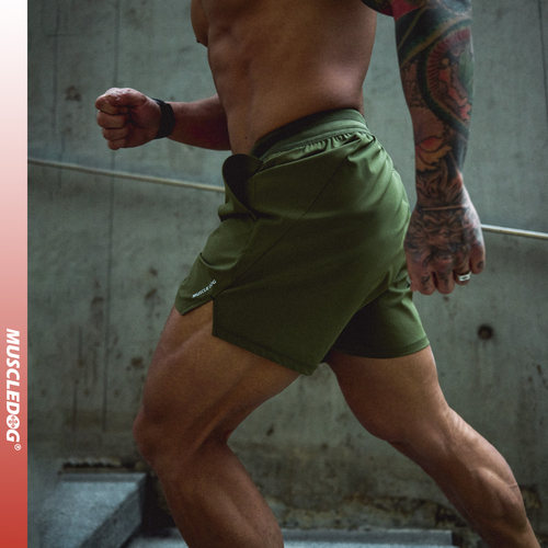 肌肉狗弹性透气轻薄运动四分裤