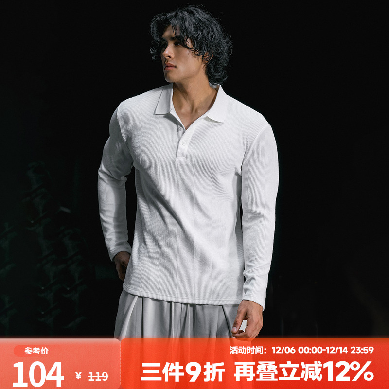 肌肉狗Polo领长袖T恤男