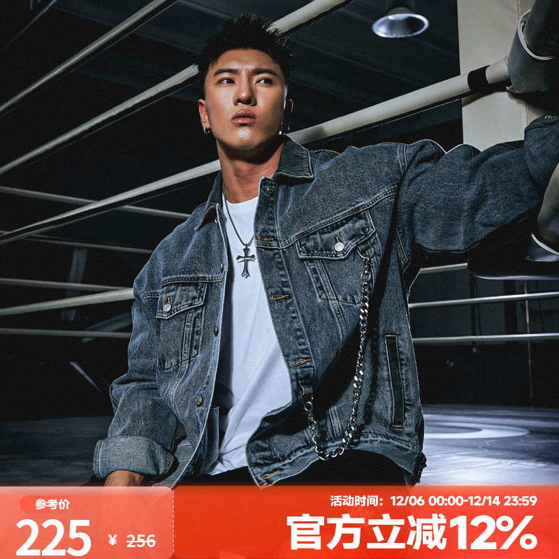 肌肉狗潮牌新品运动休闲牛仔外套