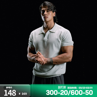 宽松休闲运动短袖 肌肉狗 新款 男夏季 T恤训练健身衣服 翻领POLO衫