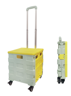 家用万向轮购物车便携式收纳折叠箱户外露营手推车老人买菜车可坐