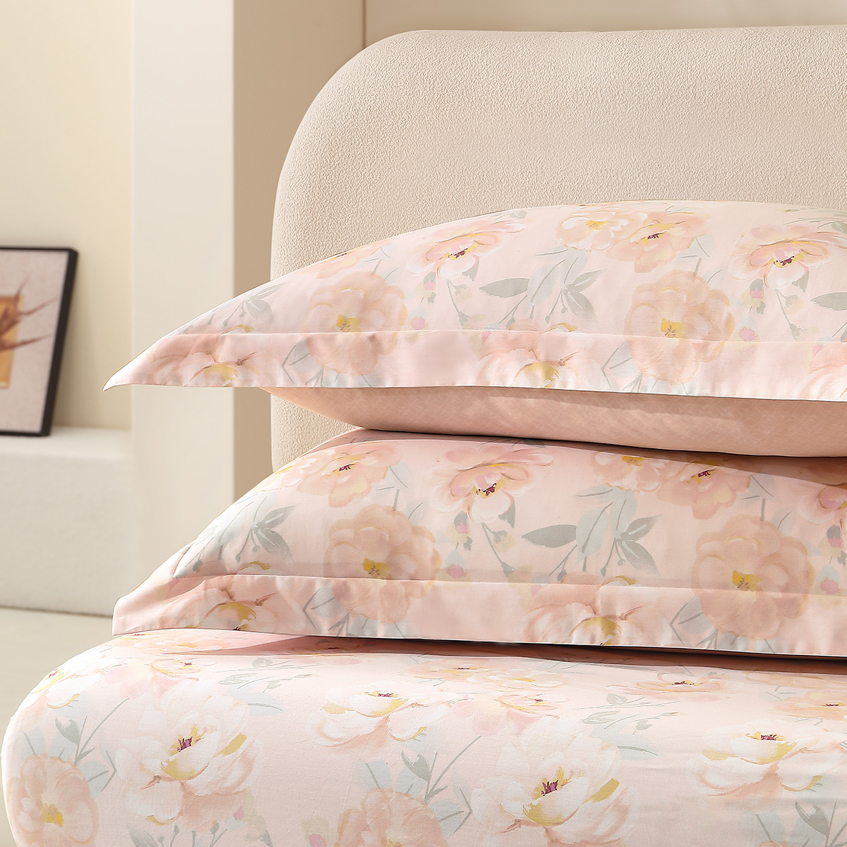 新品家纺全棉对枕套100%纯棉花卉印花枕芯套一对装家用宿舍床品