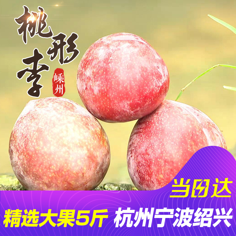 正宗嵊州桃形李大紅心李子當季水果新鮮現摘5斤包郵勝四川三華李