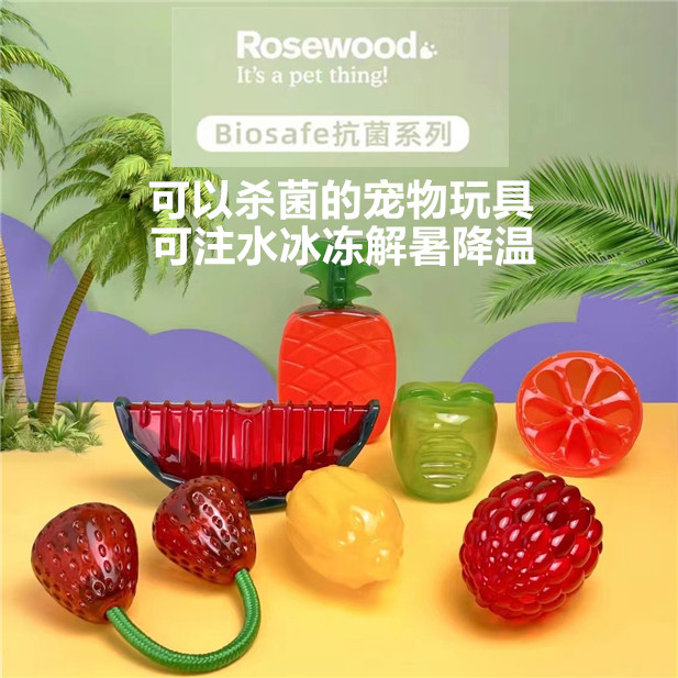 英国Rosewood狗狗降温抗菌玩具中大型犬消暑耐咬磨牙可注水冰冻