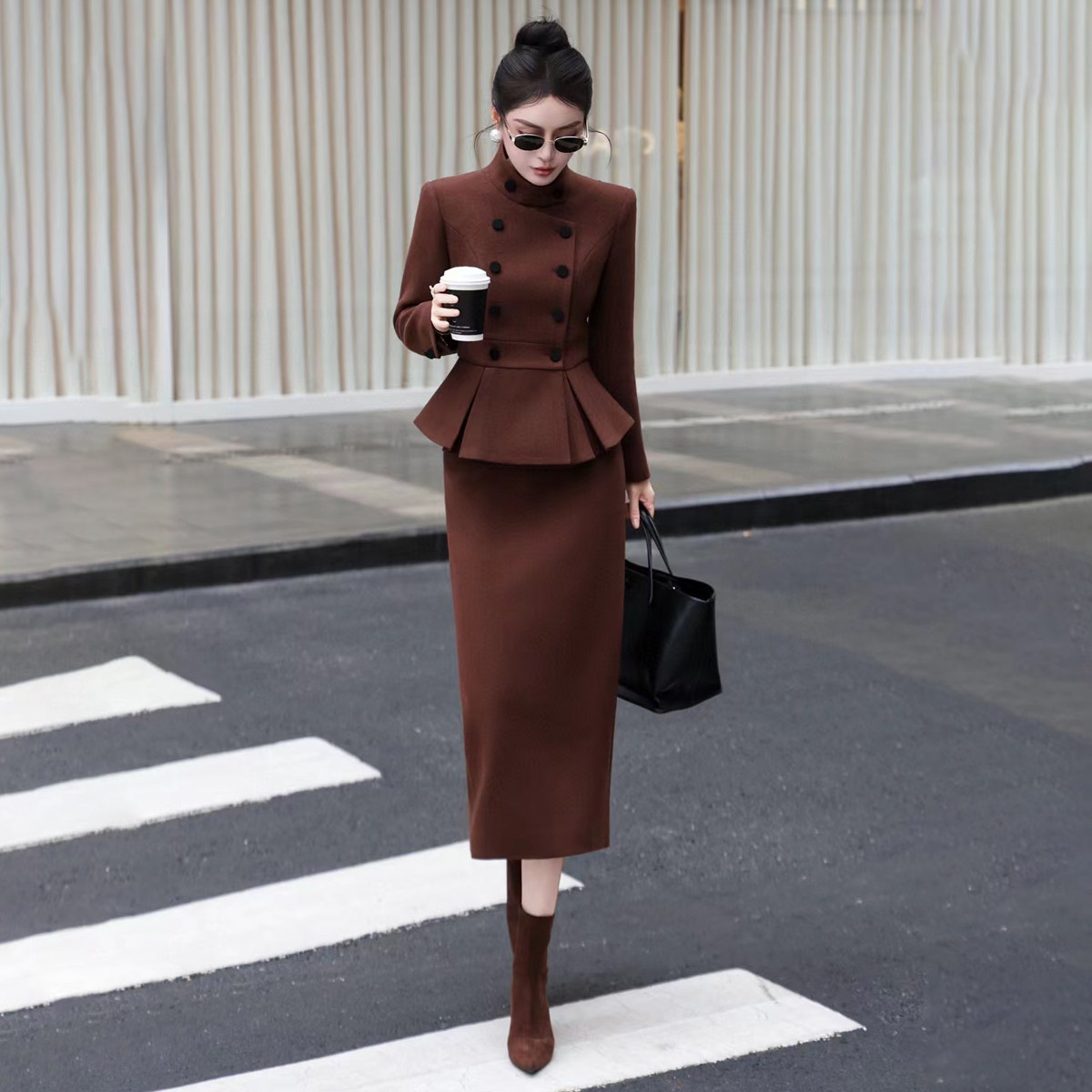 2025秋冬季小香风立领短款上衣