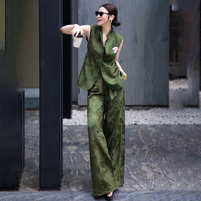 新中式醋酸套装夏季高级感